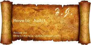 Hevele Judit névjegykártya
